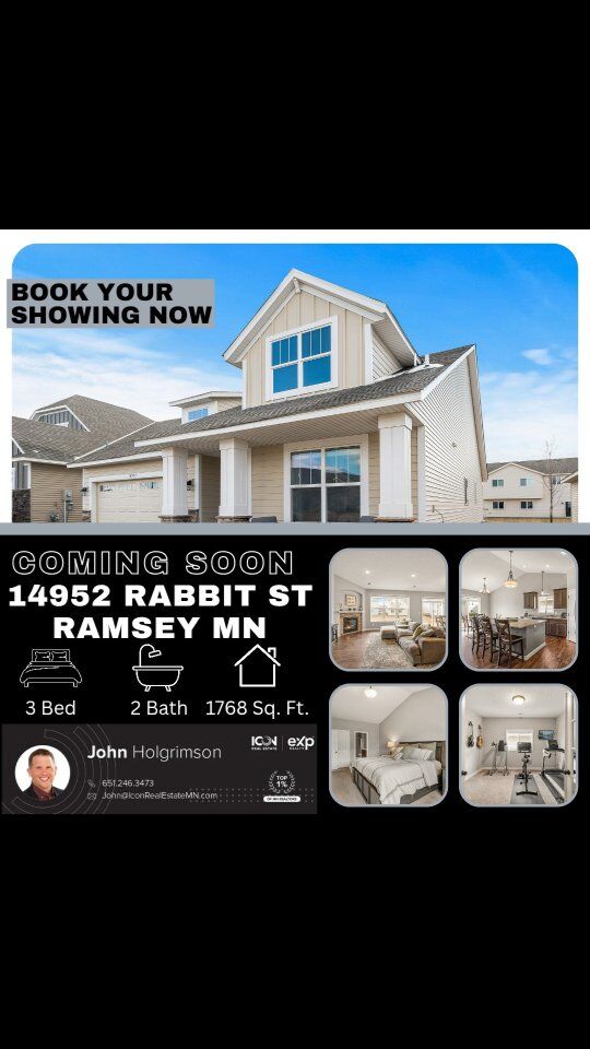 Going live on Friday, April 4th, this listing is hot 🔥 and ready to sell quickly! 

Reach out to set up a showing!

☎️ 651-246-3473
✉️John@IconRealEstateMN.com

#ramseyrealestate #ramseymn #linksatnorthfork #openconcept #singlelevel #moveinready #iconrealestatemn #eXprealty #johnholgrimsonrealestate